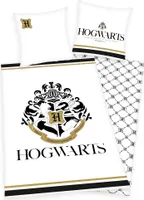 Harry Potter Bettwäsche Set weiß 135x200 + 80x80 cm aus 100% Baumwolle mit Reißverschluss Motiv Wappen
