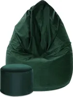 Dreamroots Bean Bag 80x80x120cm Beanbag s operadlom a stoličkou a poťahom Sedací vankúš Podlahový chladiaci vak Bubibag Beanbag Beanbag Midnight Green