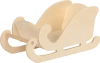 EDUPLAY 210247 Weihnachtsschlitten, Holz, 16 x 7 x 7,5 cm, natur