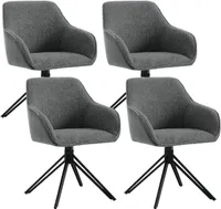 WOLTU Esszimmerstühle drehbar 4er Set, ergonomischer Stuhl Esszimmer, mit Armlehnen Farbe: dunkelgrau