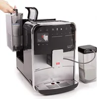 Melitta F831-101 Smart T Vollautomatische Espressomaschine, Edelstahlgehäuse, Integriertes Mahlwerk, Milchaufschäumer, Smartphone-Steuerung