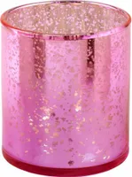 Gift Company Rapsody Windlicht, Teelichthalter, Kerzenhalter, Glas, Neon Pink, H 9 cm, 1097201008