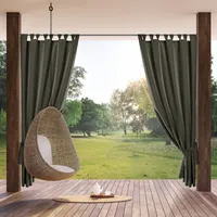 Eurofirany Zasłona ogrodowa pętelkowa wodoodporna szara 220 cm x 155 cm