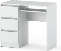 STIV Möbel | Szkolne biurko komputerowe do gier, białe, 3 szuflady, 90 CM,