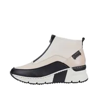 Rieker Damen Stiefelette High Top Sneaker Reißverschluss N6352, Größe:40 EU, Farbe:Beige