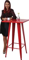 Stehtisch HWC-A73, Bistrotisch Bartisch, Metall Industriedesign 105x60x60cm  rot