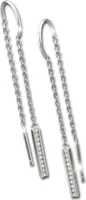 SilberDream weiß Ohrringe Stab Zirkonia Damen 925 Silber Ohrhänger GSO478W