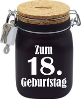 Spardose Geld Geschenk Ideen 18. Geburtstag Schwarz Größe L 1 Liter