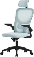 ML-Design Bürostuhl ergonomisch, Blau, aus Mesh, mit verstellbarer Kopfstütze