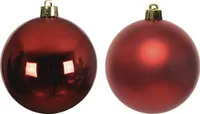 Weihnachtskugeln Kunststoff 6cm weihnachtsrot, 12 Stück