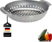 bremermann Grillkorb rund 27 x 6 x 22,5 cm Edelstahl Grillpanne Grillplatte