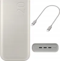 Powerbank Samsung 45W 20000Mah 3X Usb-C Pd Schnellladung Beige Pps