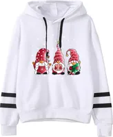 ASKSA Damen Weihnachts Hoodie Weihnachtspulli Lustige Ugly Christmas Sweater Kapuzenpullover,Weiss,L