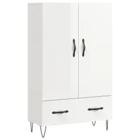 Highboard biały wysoki połysk 69,5x31x115 cm materiał drewnopochodny