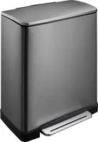 EKO - E-Cube Recycling Treteimer 28+18 Liter - Stainless steel Plastic  - Schwarz Stahl