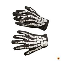 Skelett Handschuhe für Kinder zum Grusel Kostüm an Halloween Orl