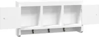 vidaXL Skrinka na kľúče biela 40x8,5x20 cm Materiál drevo a oceľ