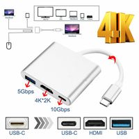 Typ C USB 3.1 zu USB-C 4K HDMI USB 3.0-Adapterkabel 3 in 1-Hub Für Macbook Pro