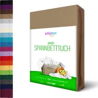 JERSEY Spannbettlaken Spannbetttuch 100% Baumwolle Bettlaken Betttuch Laken, in Größe: 90x200-100x200 cm, in Farbe: Beige