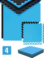4 cm Dick: 1m² Bodenschutz Fitnessmatte - 4 Sportmatten 50 x 50 Optische Mängel