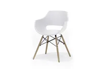 MCA furniture 4er Set Schalenstuhl Rockville - Weiß / Buche
