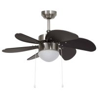 vidaXL Stropný ventilátor s lampou 76 cm Tmavo hnedý