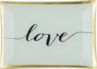 Gift Company Glasteller Love Plates Love M, Dekoteller, Schale, Glas, Bunt, 10 x 14.2 cm, 78316