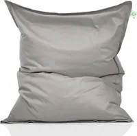 Green Bean Indoor Sitzsack "Square" XXL 140x180cm mit 380 Liter EPS Perlen Füllung - Riesensitzsack für Kinder & Erwachsene - Steingrau