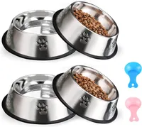 Katzenschüssel Set, 4-teilige, rutschfeste Katzenschüssel, Katzenwasserschüssel, mit Anti-Rutsch-Pad