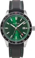 Dugena Herrenuhr GMT, Quarz, Edelstahl, Saphirglas, wasserdicht, 10 bar