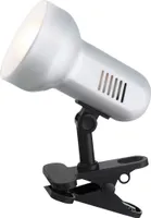 Klemmlampe schwenkbar mit LED Klammerleuchte silber, Schreitischlampe Leselampe