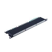 Slim Patchpanel Cat.6A, 24 Port 0,5HE, 19”