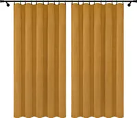 Voppi Zestaw 2 zasłon okiennych z weluru 140x260 cm gotowe żółte zasłony welurowe z taśmą marszczącą