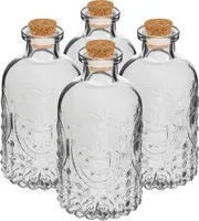 4 x 240 ml Leere Flasche mit Korken Glasflasche für Liköre Likörflaschen
