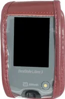 Ledertasche m. Gürtelclip Freestyle Libre 1/2 rot