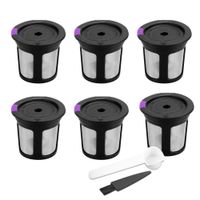 6pcs wiederverwendbare Kaffeekapsel Tassen nachfüllbare Filterzubehör für Keurig K Cup-Schwarz