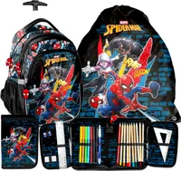 3tlg Spiderman Schultrolley Schulranzen set Rucksack Federtasche Sportbeutel SPIDER-MAN