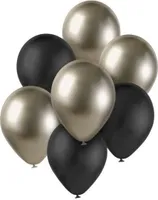 Sada latexových balónků - chromovaná prosecco - černá 7 ks - 30 cm