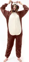 Katara 1744 -  Eichhörnchen Braunrot L (165-175cm), Jumpsuit, Onesie, Karneval, Overall, Party, Karnevals-Kostüm, Verkleidung zum Fasching, Schlafanzug, Hausanzug, Jogginganzug, Cosplay, Tierkostüm für Erwachsene