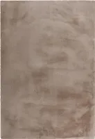 Qiyano Teppich für Wohnzimmer Kinderzimmer Fellimitat super flauschig weich taupe, 160 x 230 cm