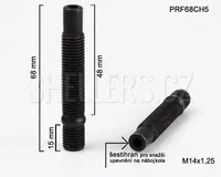 Kolový svorník (šteft) M14x1,25x48+15 oboustranný závit, (PRF68CH5), černý, celková délka 68