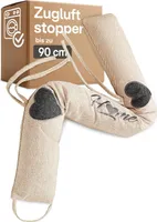 Zugluftstopper 90cm - Waschbarer Bezug - Energiesparend - Extra Schwer - Für Türen und Fenster - Beige