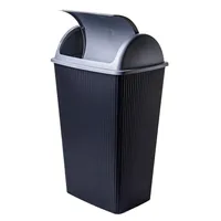 Mülleimer Schwingdeckel Abfalleimer Abfallbehälter Mülltonne 45 L Liter Schwarz