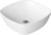Keramik Waschbecken, Handwaschbecken, 40 x 40 cm, Waschtisch, weiß, quadratisch