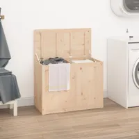 Wäschetruhe 88,5x44x66 cm Massivholz Kiefer , Wäschekörbe Design 2024
