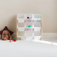 sweeek - Aufbewahrungsregal für Kinder mit 9 Boxen - Natur