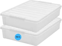 2er-Set SmartStore Aufbewahrungsbox – 60L mit Deckel Bedroller