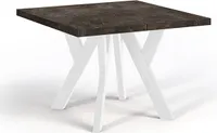 Quadratischer Ausziehbarer Tisch für Esszimmer, NERO, Loft-Stil, Skandinavisch, 90 / 190 cm, Farbe: Atelier Dark / Weiss