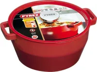 PYREX Slow Cook pánev kulatá, s poklicí, ø: 240 mm, červená