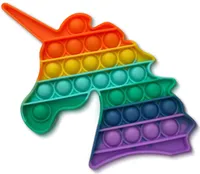 Push it Pop up Bubbles Fidget Toy Beruhigung Antistress Kids TikTok ReisespielForm:Einhorn 16 x 15.5 cm